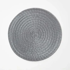 Tischset Rund Geflochten Im 4er-Set – 36 Cm, Grau -Homescapes Sale Haus kt1702a 2 1 1