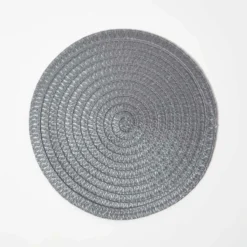 Tischset Rund Geflochten Im 4er-Set – 36 Cm, Grau -Homescapes Sale Haus kt1702a 4