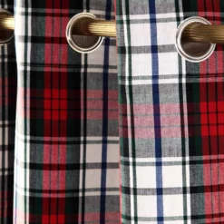 Gardinen Mit Ösen Schottenmuster MacDuff Im 2er Set 100% Baumwolle -Homescapes Sale Haus macduff tartan check ready made eyelet curtain pair 6