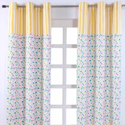 Gardinen Mit Ösen Polka Dots & Streifen Bunt Im 2er Set 100% Baumwolle