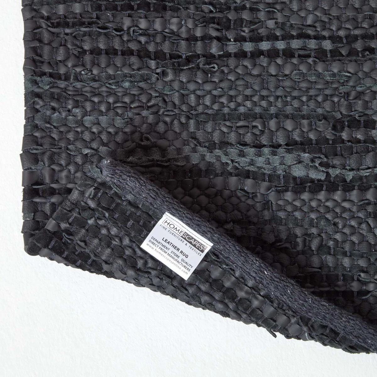 Schwarzer Leder-Webteppich Denver 5 Schwarzer Leder-Webteppich Denver – Bild 5