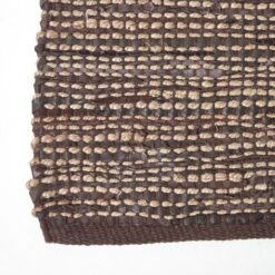 Teppich Madras Aus Leder Und Hanf In Braun -Homescapes Sale Haus ru1148 03