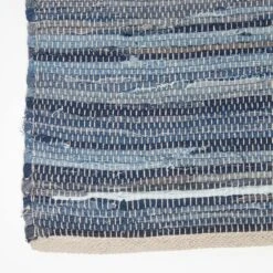 Handgewebter Gestreifter Chindi-Teppich Aus Jeansstoff In Blau -Homescapes Sale Haus ru1327d 03 5