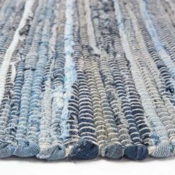 Handgewebter Gestreifter Chindi-Teppich Aus Jeansstoff In Blau -Homescapes Sale Haus ru1327d 04 5