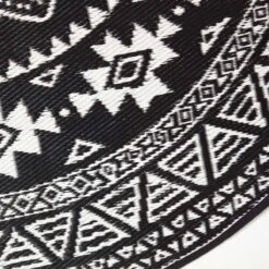 Doppelseitiger Außenteppich Mit Muster, 180 X 180 Cm, Schwarz-weiß 8 Doppelseitiger Außenteppich Mit Muster, 180 X 180 Cm, Schwarz-weiß -Homescapes Sale Haus ru1330 3