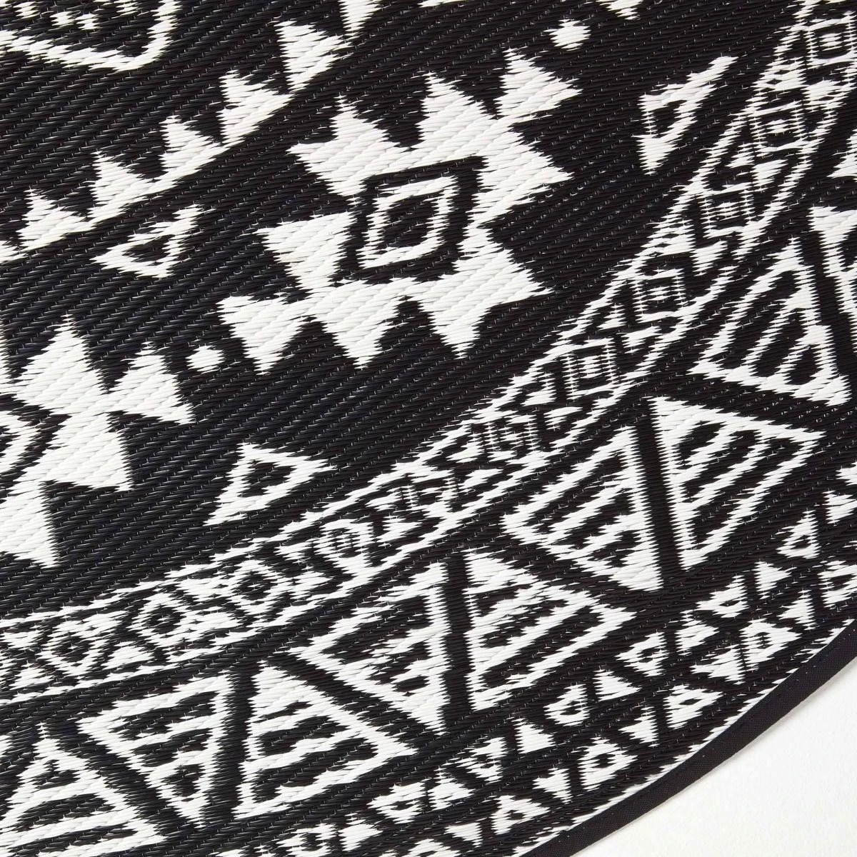 Doppelseitiger Außenteppich Mit Muster, 180 X 180 Cm, Schwarz-weiß 3 Doppelseitiger Außenteppich Mit Muster, 180 X 180 Cm, Schwarz-weiß – Bild 3