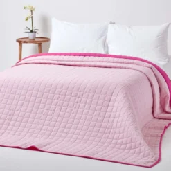 Gesteppte Tagesdecke Aus 100% Baumwolle, Pink/rosa
