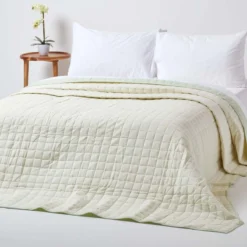 Gesteppte Tagesdecke Aus 100% Baumwolle, Pastellgrün/creme -Homescapes Sale Haus sf1111 4 2