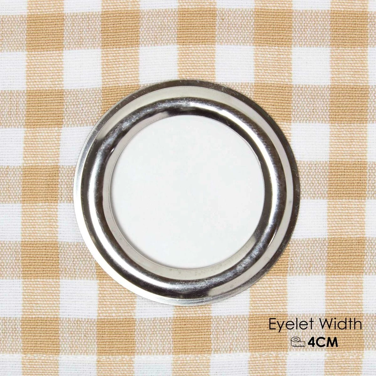 Gardinen Mit Ösen Gingham Karo Beige Im 2er Set 4 Gardinen Mit Ösen Gingham Karo Beige Im 2er Set – Bild 4