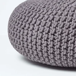 Großer Strickpouf 100% Baumwolle, Grau -Homescapes Sale Haus sf1231da 04