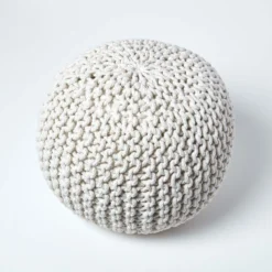 Runder Strickpouf 100% Baumwolle, Natur 8 Runder Strickpouf 100% Baumwolle, Natur -Homescapes Sale Haus sf1231g 03
