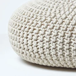 Großer Strickpouf 100% Baumwolle, Natur 9 Großer Strickpouf 100% Baumwolle, Natur -Homescapes Sale Haus sf1231ga 04