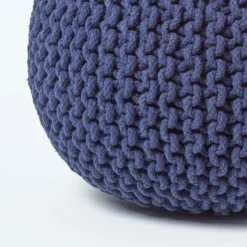 Runder Strickpouf 100% Baumwolle, Marineblau -Homescapes Sale Haus sf1231k 04