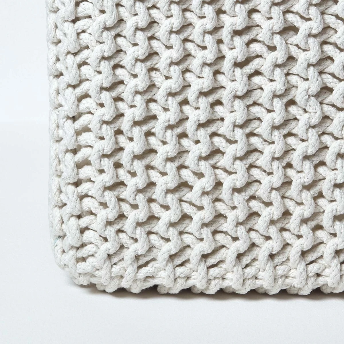 Gestrickter Sitzwürfel 100% Baumwolle, Natur 4 Gestrickter Sitzwürfel 100% Baumwolle, Natur – Bild 4