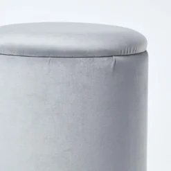 „Clarence“ Samt Sitzhocker Mit Stauraum, Grau -Homescapes Sale Haus sf1499 04 1