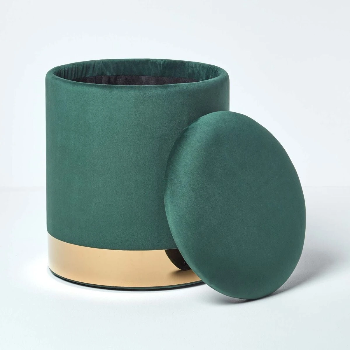 „Clarence“ Samt Sitzhocker Mit Stauraum, Grün 2 „Clarence“ Samt Sitzhocker Mit Stauraum, Grün – Bild 2