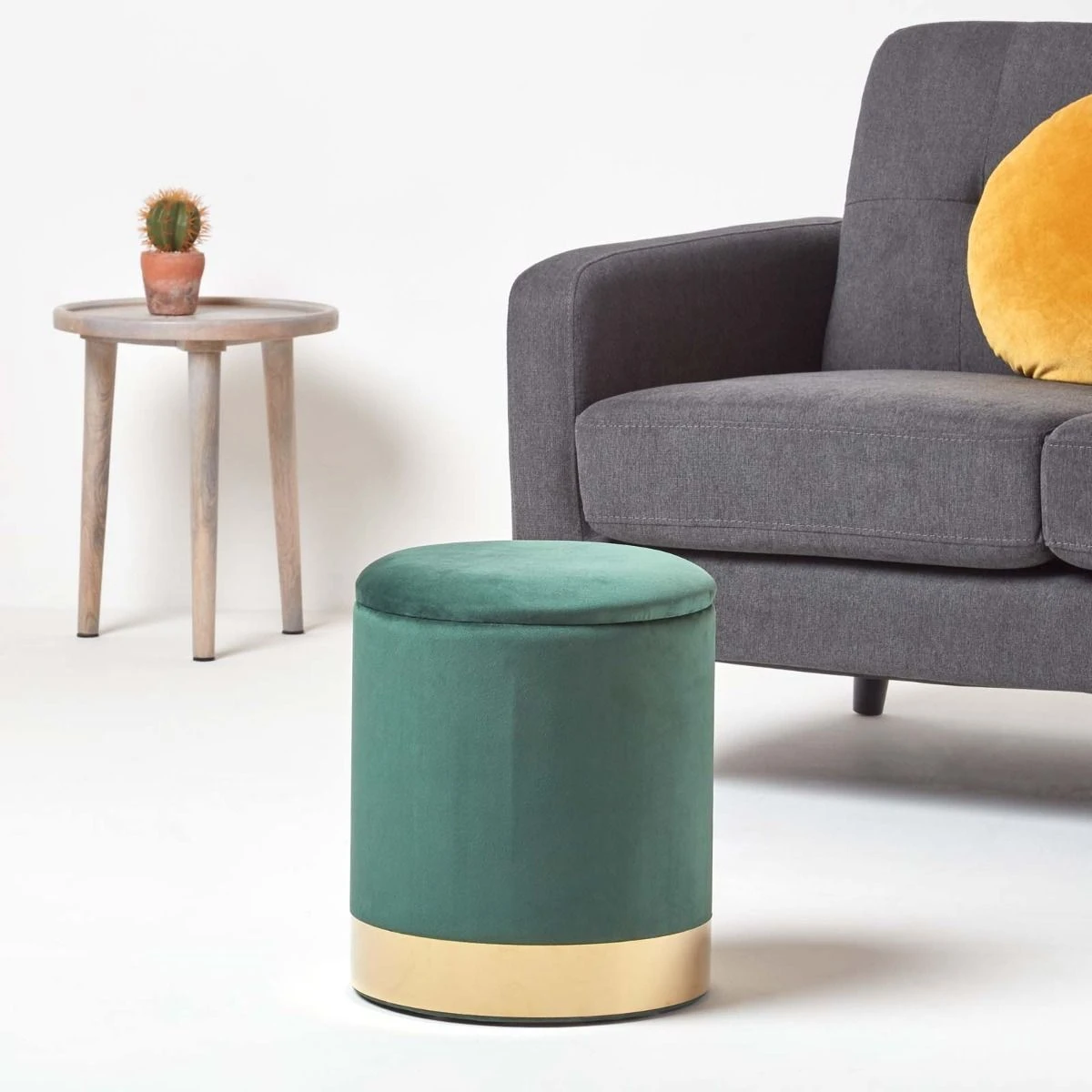 „Clarence“ Samt Sitzhocker Mit Stauraum, Grün 3 „Clarence“ Samt Sitzhocker Mit Stauraum, Grün – Bild 3