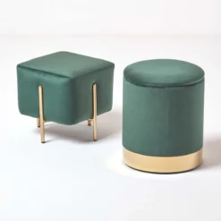 „Clarence“ Samt Sitzhocker Mit Stauraum, Grün 15 „Clarence“ Samt Sitzhocker Mit Stauraum, Grün -Homescapes Sale Haus sf1500 06