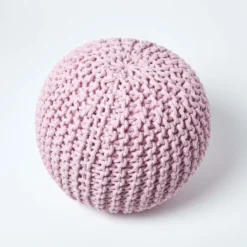 Runder Strickpouf 100% Baumwolle, Rosa 8 Runder Strickpouf 100% Baumwolle, Rosa -Homescapes Sale Haus sf1571 03