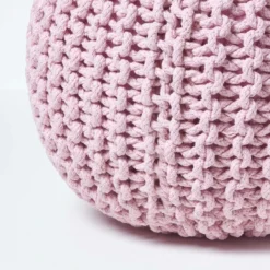 Runder Strickpouf 100% Baumwolle, Rosa 9 Runder Strickpouf 100% Baumwolle, Rosa -Homescapes Sale Haus sf1571 04