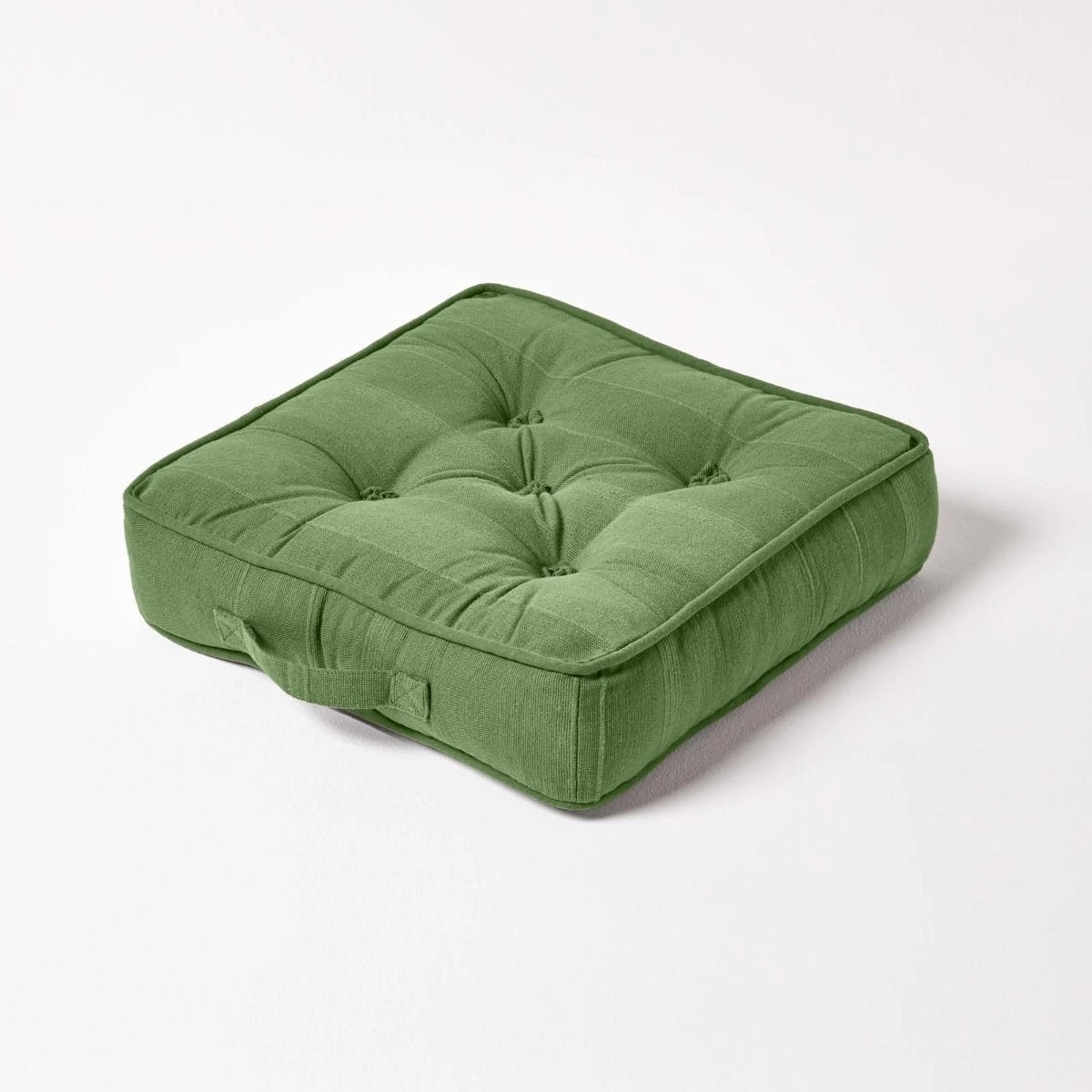 Rajput Bodenkissen Aus Baumwolle, 40 X 40 X 8 Cm, Olivgrün 1 Rajput Bodenkissen Aus Baumwolle, 40 X 40 X 8 Cm, Olivgrün