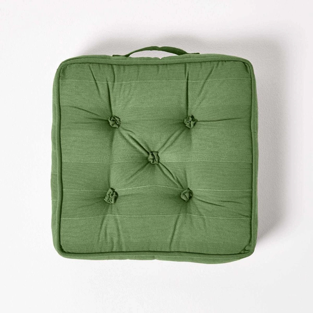 Rajput Bodenkissen Aus Baumwolle, 40 X 40 X 8 Cm, Olivgrün 3 Rajput Bodenkissen Aus Baumwolle, 40 X 40 X 8 Cm, Olivgrün – Bild 3