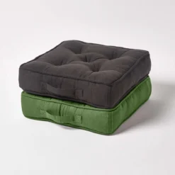 Rajput Bodenkissen Aus Baumwolle, 40 X 40 X 8 Cm, Olivgrün 11 Rajput Bodenkissen Aus Baumwolle, 40 X 40 X 8 Cm, Olivgrün -Homescapes Sale Haus sf1736 6