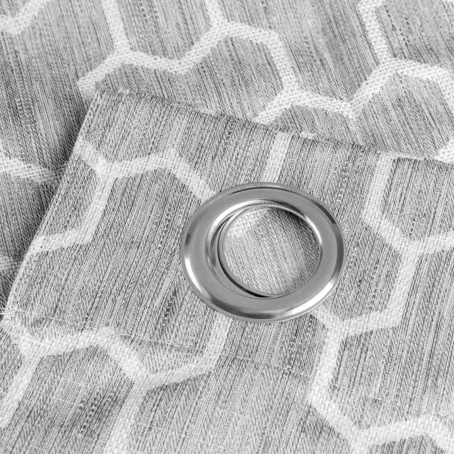 Ösengardinen Mit Geometrischem Muster Grau 2 Stück 3 Ösengardinen Mit Geometrischem Muster Grau 2 Stück – Bild 3