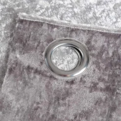 Luxus Ösenvorgang-Paar Aus Pannesamt In Silber -Homescapes Sale Haus sf1872 eyelet