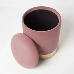 Clarence Samt-Sitzhocker Mit Stauraum, Pink -Homescapes Sale Haus sf2055 07