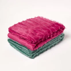 Plüschdecke Seegrün – 130 X 180 Cm, Samtweich Mit Fransen-Streifen -Homescapes Sale Haus sf2210c 6