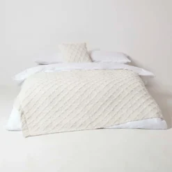 Baumwolldecke Weiß 125 X 150 Cm – Wohndecke Tufted, Geometrisch Gemustert -Homescapes Sale Haus sf2255b 3