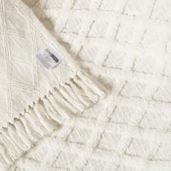 Baumwolldecke Weiß 125 X 150 Cm – Wohndecke Tufted, Geometrisch Gemustert -Homescapes Sale Haus sf2255b 5
