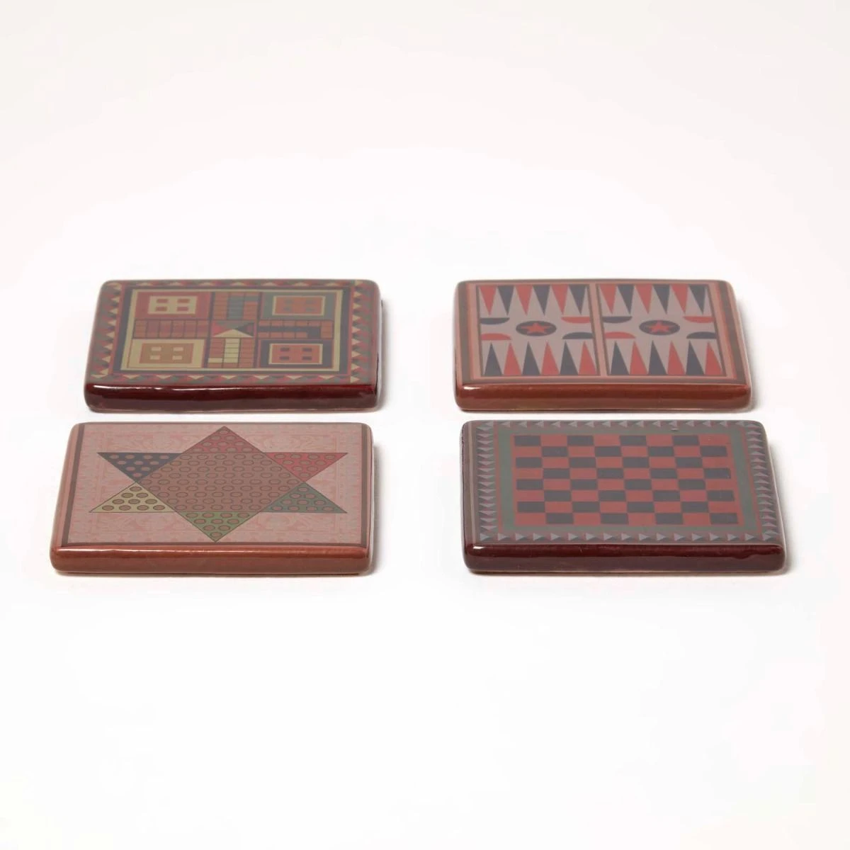 4er-Set Keramik-Untersetzer Für Gläser Im Brettspiele-Design 2 4er-Set Keramik-Untersetzer Für Gläser Im Brettspiele-Design – Bild 2