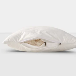 Schafwollkissen 48 X 74 Cm – Mittelweiches Kopfkissen Mit Wollfüllung & Wattiertem Bezug -Homescapes Sale Haus wool pillow 4 4