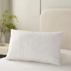 Schafwollkissen 48 X 74 Cm – Mittelweiches Kopfkissen Mit Wollfüllung & Wattiertem Bezug -Homescapes Sale Haus wool pillow 5 2